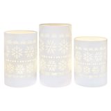 Svítící LED lampa bílá vločky, střední, 14 cm