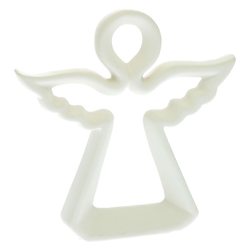 Anděl Woce bílý obrys, 15x3x15 cm, keramika 