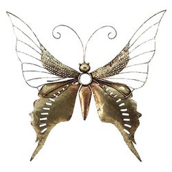 Motýl Crys zlatý, 54x6x50 cm, kov 