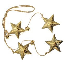 Závěs Mital 4x hvězda zlatá, 40x5x2 cm, kov 