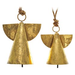 Zvonek Mital anděl jednoduchý zlatý závěsný, 11x9x 