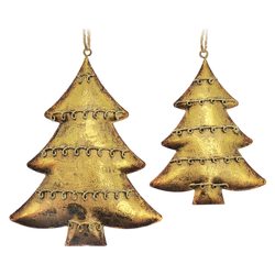 Závěs Mital stromek s vlnkami zlatý, 9x8x1 cm, kov 