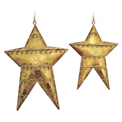Závěs Mital hvězda s vlnkami zlatá, 12x9x1 cm, kov 