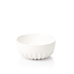 Miska salátová žebrovaná, matná bílá, 14x14x6 cm,