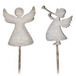 Zápich anděl s trumpetou, 5 ks, 0,5x3x24 cm, dřevo