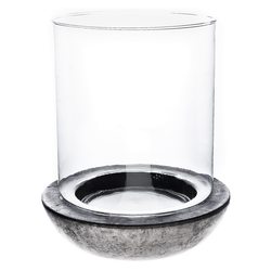 Svícen Válec se sklem, 21x21x25 cm, beton