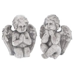 Anděl přemýšlející tmavý,11x9x14 cm, keramika jako