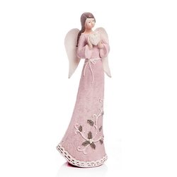Anděl Roselo, malý růžový, 18x7x5 cm, polyresin 