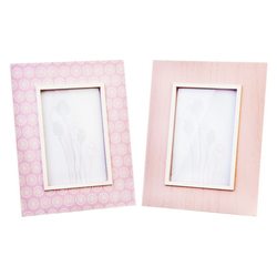 Fotorámeček růžový, 17x2x22 cm, dřevo, sklo 