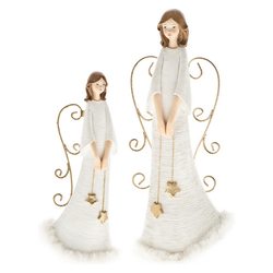 Anděl bílý se závěsnými křídly, 12x10x30 cm, polyr 