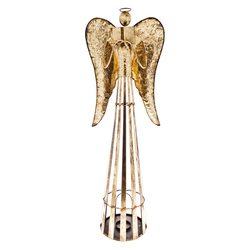 Anděl Patin svícen, zlatý,  34x22x100 cm, kov 