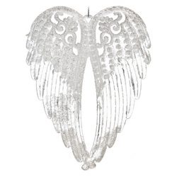 Ozdoba akrylová křídla, bílá, 14cm 
