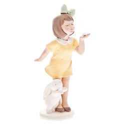 Holčička posílající pusinku, 13x11x7cm, polyresin, 