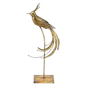 Pták Crys zlatá rajka, 29x12x71 cm, kov