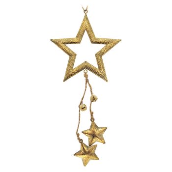 Závěs Mital hvězda zlatá s hvězdami, 37x12x0 cm, k