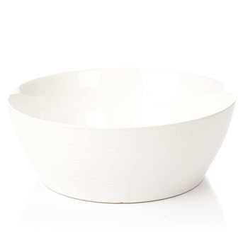 Salátová miska zrnitá, matná bílá, 25x25x9 cm, ker 