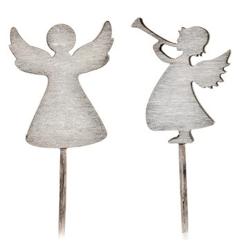 Zápich anděl s trumpetou, 5 ks, 0,5x3x24 cm, dřevo 