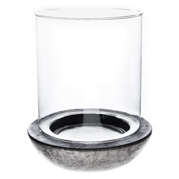Svícen Válec se sklem, 21x21x25 cm, beton 